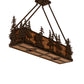 Meyda Lighting Tall Pines 36" 3-Light Solar Black Island Semi-flush Mount Light With Amber Mica Shade Glass