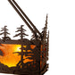 Meyda Lighting Tall Pines 36" 3-Light Solar Black Island Semi-flush Mount Light With Amber Mica Shade Glass