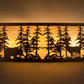 Meyda Lighting Tall Pines 36" 4-Light Antique Copper Bear & Deer Wall Sconce With Beige Iridescent Art Shade Glass