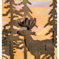 Meyda Lighting Tall Pines 36" 4-Light Antique Copper Bear & Deer Wall Sconce With Beige Iridescent Art Shade Glass
