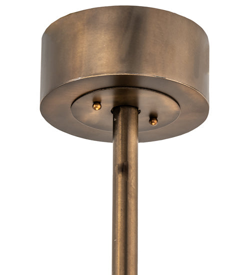 Meyda Lighting Tall Pines 36" 4-Light Antique Copper Inverted Pendant Light With Amber Mica Shade Glass