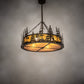Meyda Lighting Tall Pines 36" 4-Light Antique Copper Inverted Pendant Light With Amber Mica Shade Glass