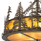 Meyda Lighting Tall Pines 36" 4-Light Antique Copper Inverted Pendant Light With Amber Mica Shade Glass