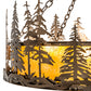 Meyda Lighting Tall Pines 36" 4-Light Antique Copper Inverted Pendant Light With Amber Mica Shade Glass