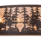 Meyda Lighting Tall Pines 36" 4-Light Cafe Noir Bear & Moose Wall Sconce With Silver Mica Shade Glass