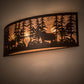 Meyda Lighting Tall Pines 36" 4-Light Cafe Noir Bear & Moose Wall Sconce With Silver Mica Shade Glass