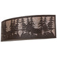 Meyda Lighting Tall Pines 36" 4-Light Cafe Noir Bear & Moose Wall Sconce With Silver Mica Shade Glass