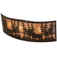 Meyda Lighting Tall Pines 36" 4-Light Cafe Noir Bear & Moose Wall Sconce With Silver Mica Shade Glass