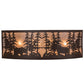Meyda Lighting Tall Pines 36" 4-Light Cafe Noir Bear & Moose Wall Sconce With Silver Mica Shade Glass