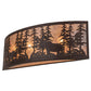 Meyda Lighting Tall Pines 36" 4-Light Cafe Noir Bear & Moose Wall Sconce With Silver Mica Shade Glass