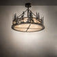 Meyda Lighting Tall Pines 36" 4-Light Light Burnished Antique Copper Inverted Pendant Light With Silver Mica Shade Glass