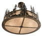 Meyda Lighting Tall Pines 36" 4-Light Light Burnished Antique Copper Inverted Pendant Light With Silver Mica Shade Glass