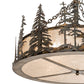 Meyda Lighting Tall Pines 36" 4-Light Light Burnished Antique Copper Inverted Pendant Light With Silver Mica Shade Glass