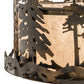 Meyda Lighting Tall Pines 36" 4-Light Light Burnished Antique Copper Inverted Pendant Light With Silver Mica Shade Glass