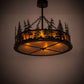 Meyda Lighting Tall Pines 36" 4-Light Textured Black Inverted Pendant Light With Amber Mica Shade Glass