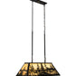 Meyda Lighting Tall Pines 36" 6-Light Timeless Bronze Island Pendant Light With Beige Shade Glass
