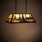 Meyda Lighting Tall Pines 36" 6-Light Timeless Bronze Island Pendant Light With Beige Shade Glass