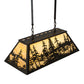Meyda Lighting Tall Pines 36" 6-Light Timeless Bronze Island Pendant Light With Beige Shade Glass