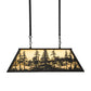 Meyda Lighting Tall Pines 36" 6-Light Timeless Bronze Island Pendant Light With Beige Shade Glass