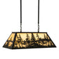 Meyda Lighting Tall Pines 36" 6-Light Timeless Bronze Island Pendant Light With Beige Shade Glass