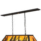 Meyda Lighting Tall Pines 36" 6-Light Wrought Iron Island Pendant Light With Amber Mica Shade Glass