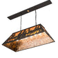 Meyda Lighting Tall Pines 36" 6-Light Wrought Iron Island Pendant Light With Amber Mica Shade Glass