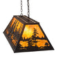 Meyda Lighting Tall Pines 36" 6-Light Wrought Iron Island Pendant Light With Amber Mica Shade Glass