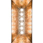 Meyda Lighting Tall Pines 36" 6-Light Wrought Iron Island Pendant Light With Amber Mica Shade Glass