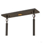 Meyda Lighting Tall Pines 36" 6-Light Wrought Iron Pendant Light With Amber Mica Shade Glass