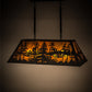 Meyda Lighting Tall Pines 36" 6-Light Wrought Iron Pendant Light With Amber Mica Shade Glass