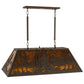 Meyda Lighting Tall Pines 36" 6-Light Wrought Iron Pendant Light With Amber Mica Shade Glass