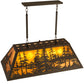Meyda Lighting Tall Pines 36" 6-Light Wrought Iron Pendant Light With Amber Mica Shade Glass