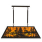 Meyda Lighting Tall Pines 36" 6-Light Wrought Iron Pendant Light With Amber Mica Shade Glass