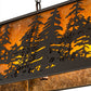 Meyda Lighting Tall Pines 36" 6-Light Wrought Iron Pendant Light With Amber Mica Shade Glass