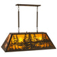 Meyda Lighting Tall Pines 36" 6-Light Wrought Iron Pendant Light With Amber Mica Shade Glass