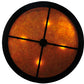 Meyda Lighting Tall Pines 37" 4-Light Textured Black Inverted Pendant Light With Amber Mica Shade Glass