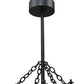 Meyda Lighting Tall Pines 37" 4-Light Textured Black Inverted Pendant Light With Amber Mica Shade Glass
