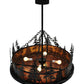 Meyda Lighting Tall Pines 37" 4-Light Textured Black Inverted Pendant Light With Amber Mica Shade Glass