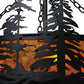 Meyda Lighting Tall Pines 37" 4-Light Textured Black Inverted Pendant Light With Amber Mica Shade Glass