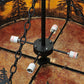 Meyda Lighting Tall Pines 37" 4-Light Textured Black Inverted Pendant Light With Amber Mica Shade Glass