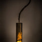 Meyda Lighting Tall Pines 4" Antique Copper Mini Pendant Light With Amber Mica Shade Glass