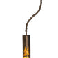 Meyda Lighting Tall Pines 4" Antique Copper Mini Pendant Light With Amber Mica Shade Glass