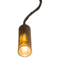 Meyda Lighting Tall Pines 4" Antique Copper Mini Pendant Light With Amber Mica Shade Glass