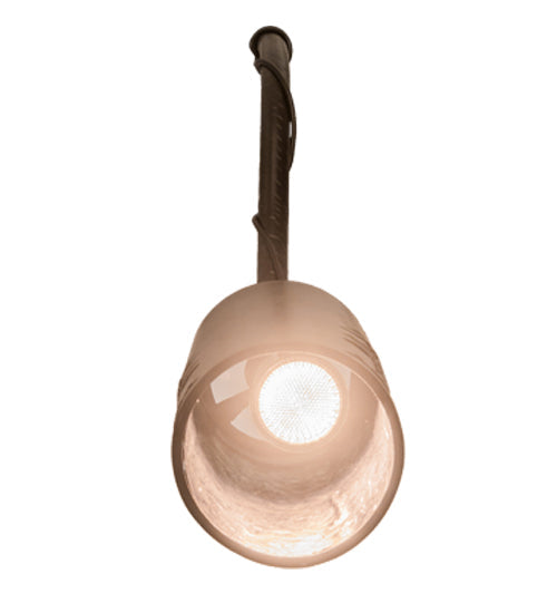 Meyda Lighting Tall Pines 4" Antique Copper Mini Pendant Light With Amber Mica Shade Glass