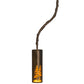 Meyda Lighting Tall Pines 4" Antique Copper Mini Pendant Light With Amber Mica Shade Glass