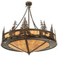 Meyda Lighting Tall Pines 41" 18-Light Antique Copper Inverted Pendant Light With Ambra Siena Idalight Shade