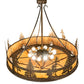 Meyda Lighting Tall Pines 41" 18-Light Antique Copper Inverted Pendant Light With Ambra Siena Idalight Shade