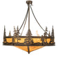 Meyda Lighting Tall Pines 41" 18-Light Antique Copper Inverted Pendant Light With Ambra Siena Idalight Shade