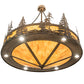 Meyda Lighting Tall Pines 41" 18-Light Antique Copper Inverted Pendant Light With Ambra Siena Idalight Shade