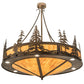 Meyda Lighting Tall Pines 41" 18-Light Antique Copper Inverted Pendant Light With Ambra Siena Idalight Shade